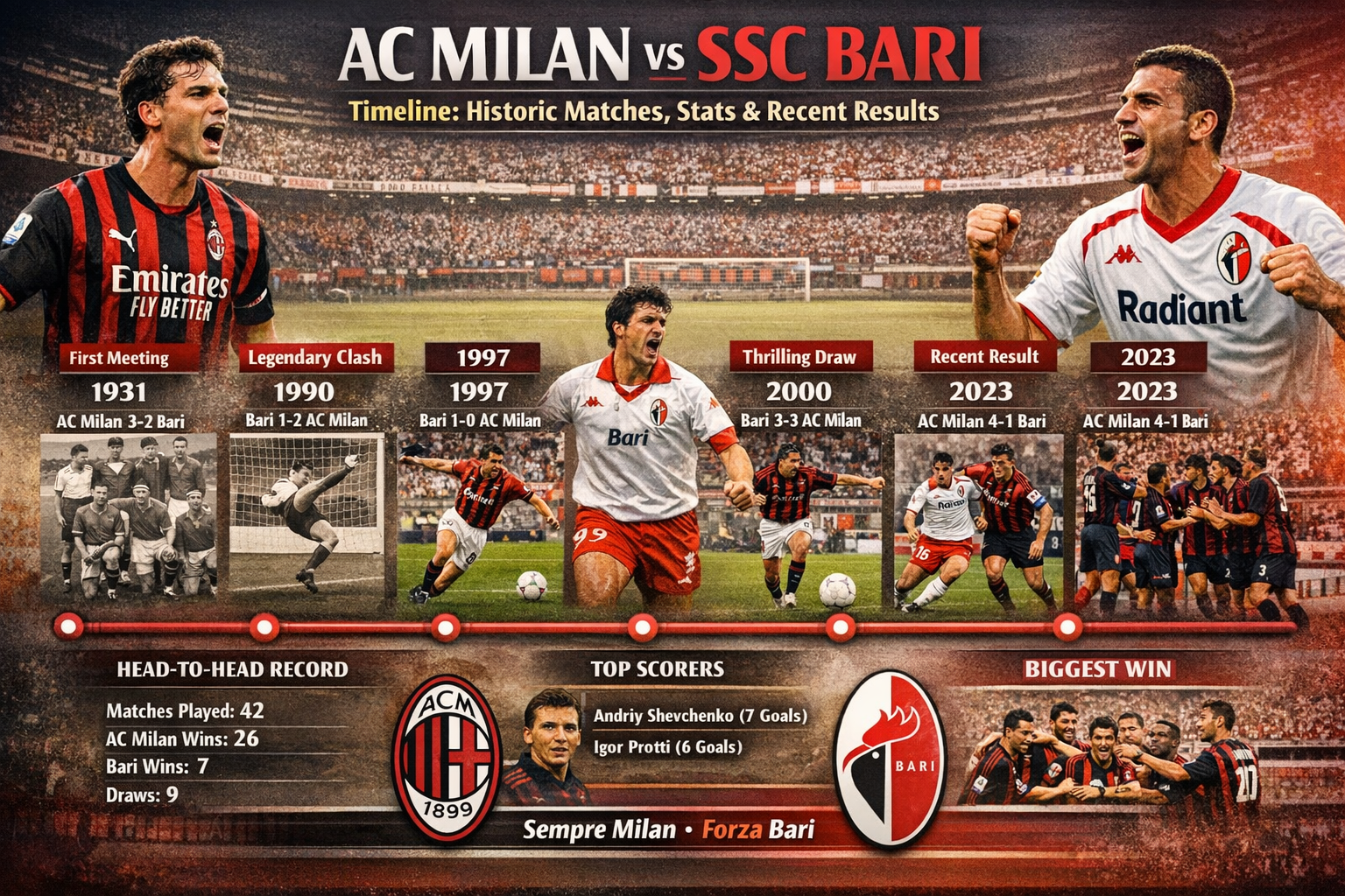 AC Milan vs SSC Bari Timeline