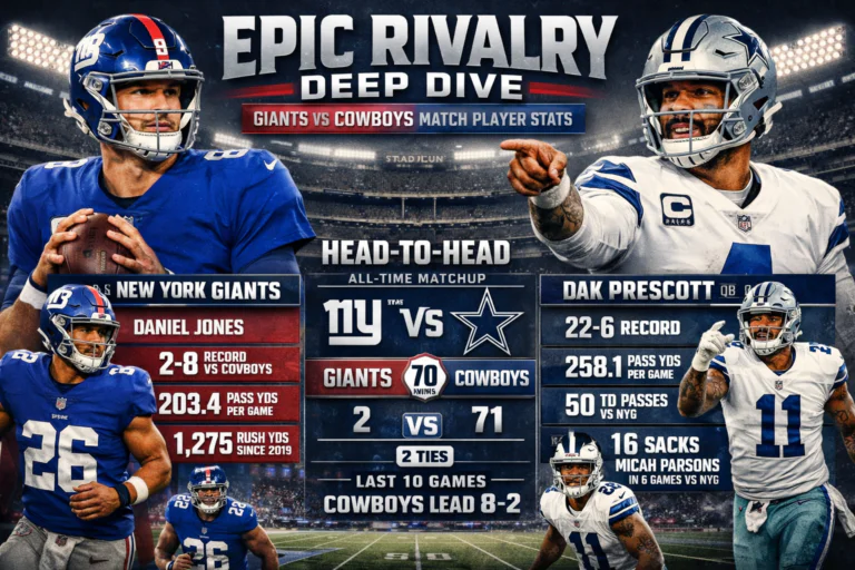 New York Giants vs Dallas Cowboys Match Player Stats