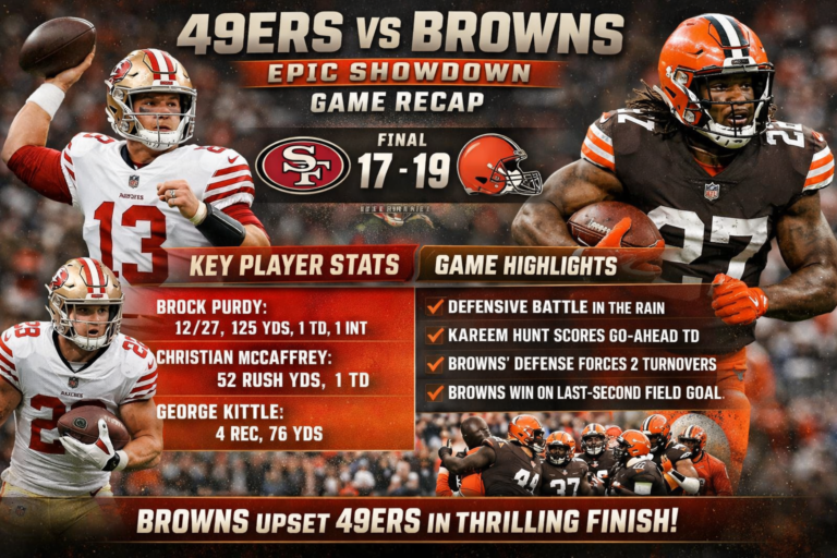49ers vs Cleveland Browns Match Player Stats