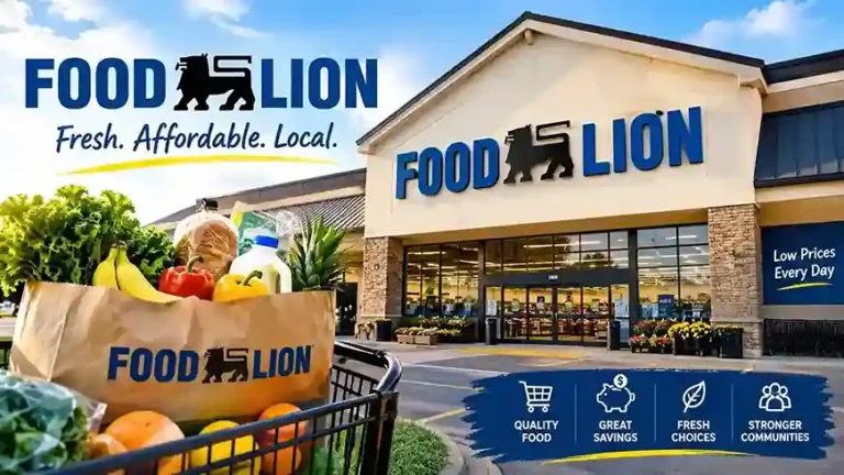 Food Lion grocery store with fresh produce and shopping cart
